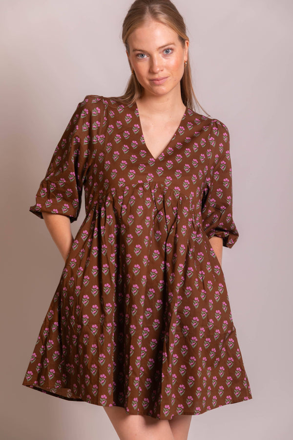 Floral Puff Sleeve Mini Dress