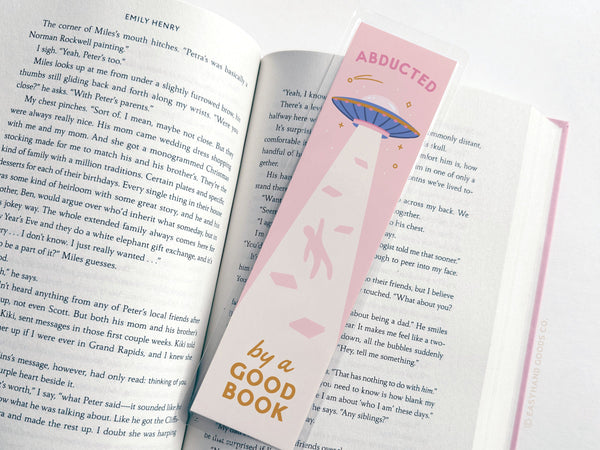 Abducted By A Good Book Laminated Bookmark