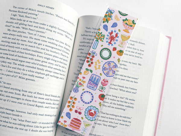 Tomatoes & Sardines Coastal Laminated Bookmark