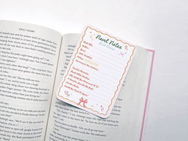 Coquette Novel Notes Book Review Card Set