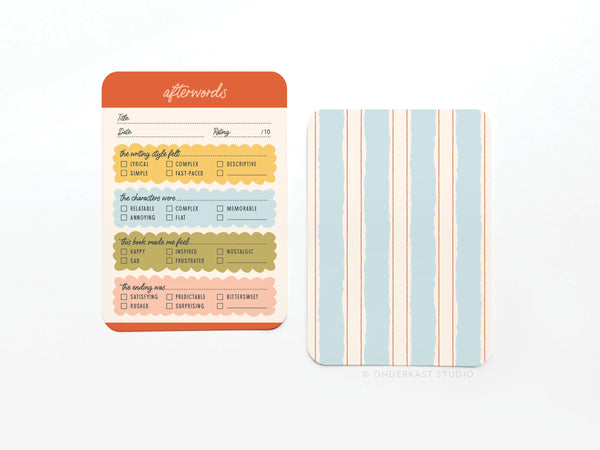 Afterwords Book Review Card Set
