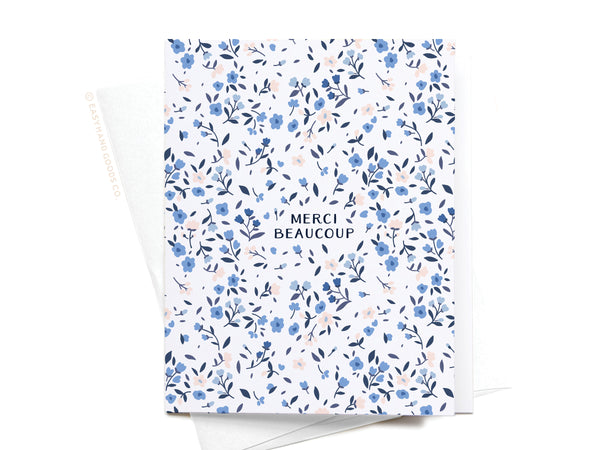Merci Beaucoup Floral Greeting Card - RS