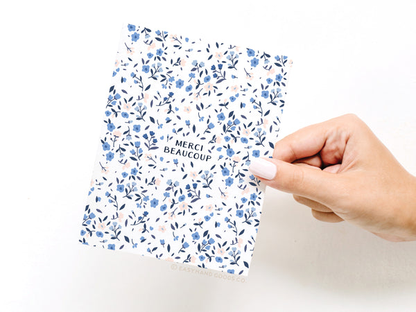 Merci Beaucoup Floral Greeting Card - RS