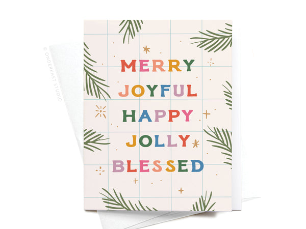 Merry Joyful Christmas Spruce Greeting Card - HS