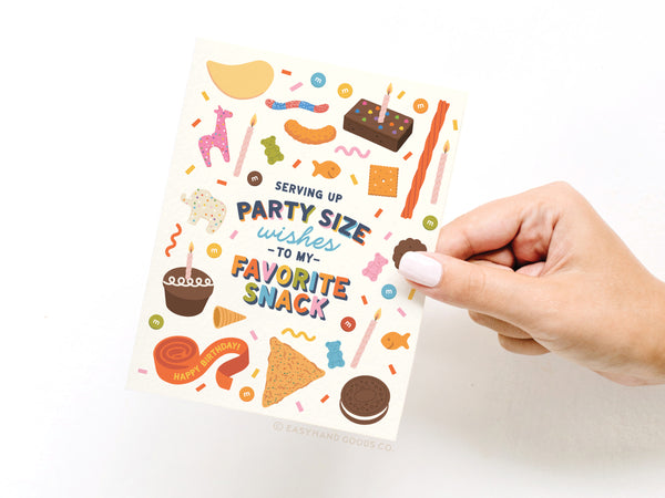 Party Size Wishes to My Favorite Snack Greeting Card – RS