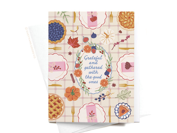 Grateful and Gathered Friendsgiving Greeting Card – HS