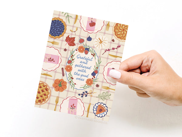 Grateful and Gathered Friendsgiving Greeting Card – HS
