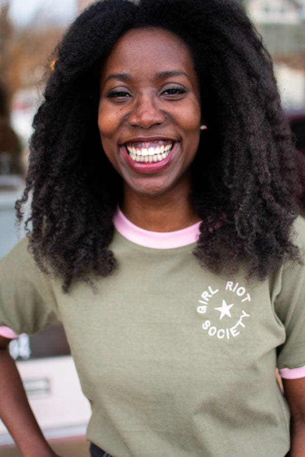 Girl Riot Society Logo Ringer Tee