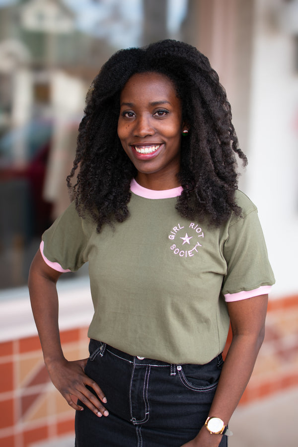 Girl Riot Society Logo Ringer Tee
