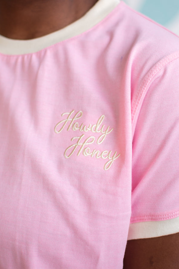 Howdy Honey Crop Ringer Tee