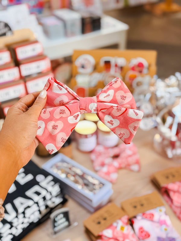 Conversation Hearts Sailor Bow for Dogs