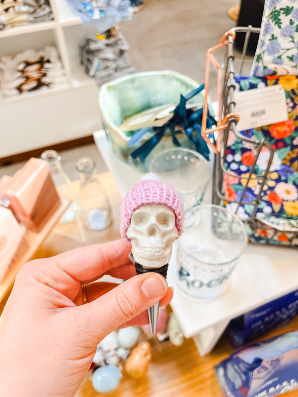 Skull Wine Stopper with Hat