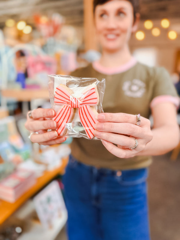 Striped Bow Sugar Cookie