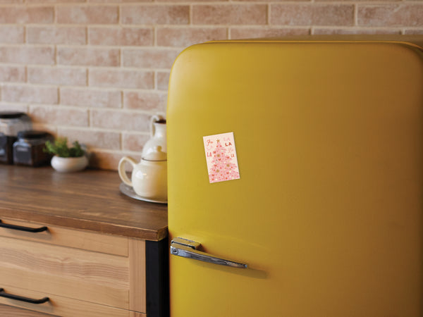 Fa La La Pink Christmas Tree Refrigerator Magnet