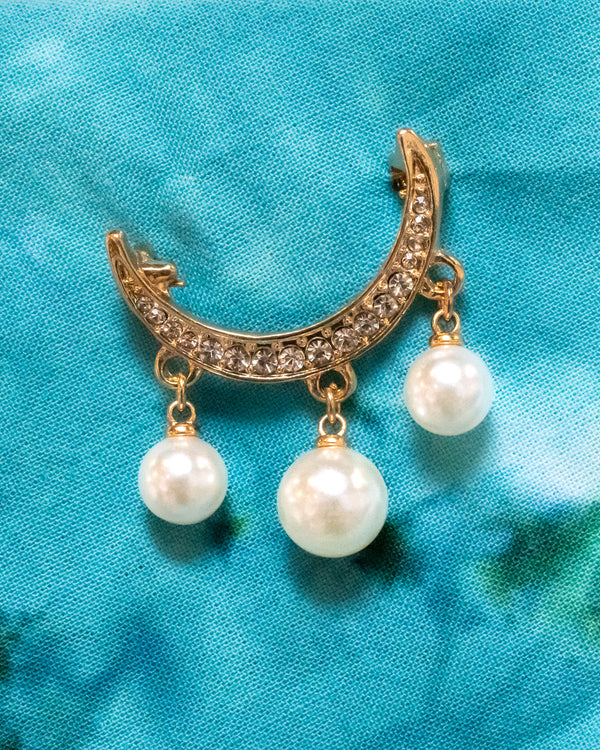 Bandana Brooch - Crescent + Pearls - Wholesale