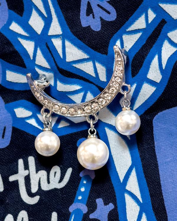 Bandana Brooch - Crescent + Pearls - Wholesale