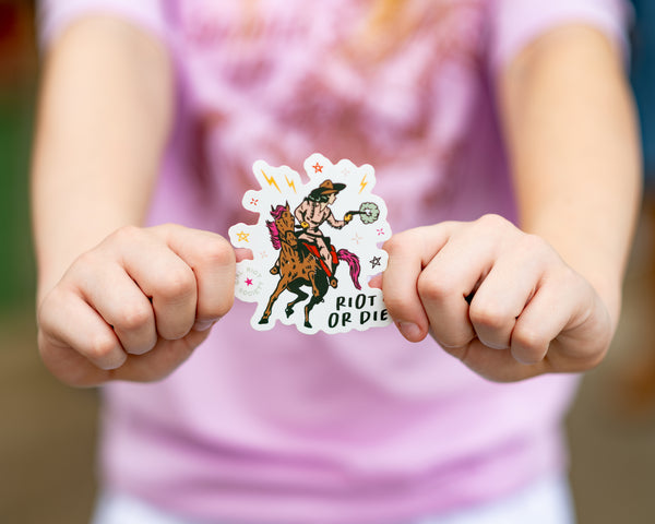 Girl Riot Society Die Cut Sticker - Riot Or Die
