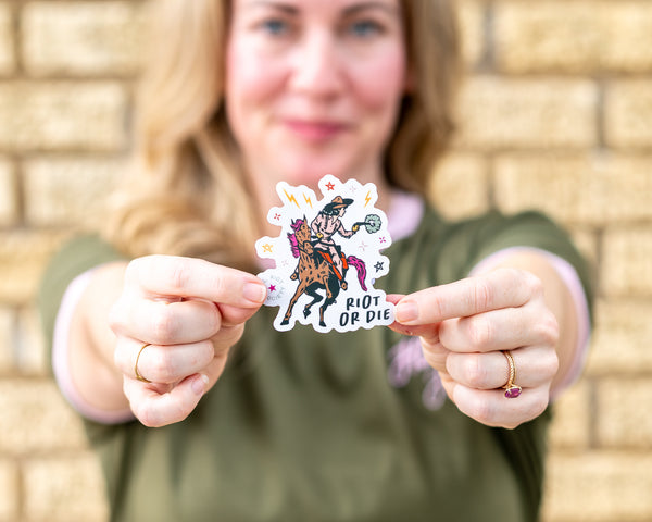 Girl Riot Society Die Cut Sticker - Riot Or Die