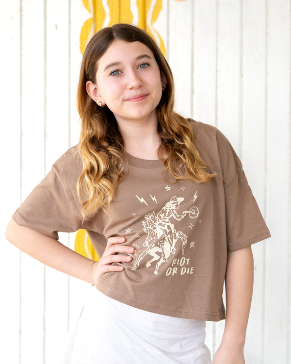 Girl Riot Society "Riot or Die" Crop Tee - Wholesale