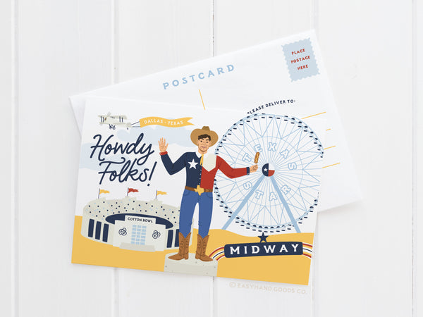 Howdy Folks Postcard