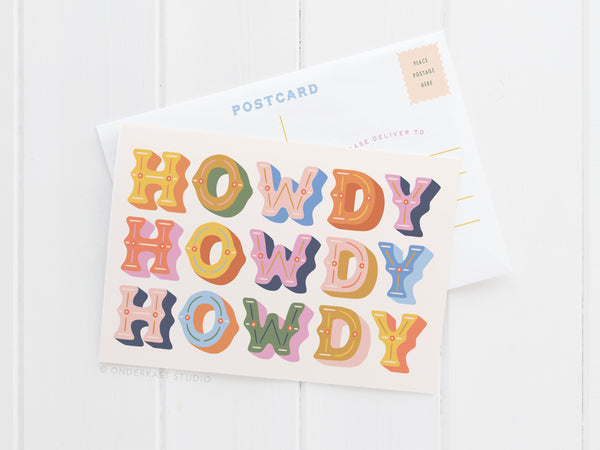 Howdy Howdy Howdy Postcard