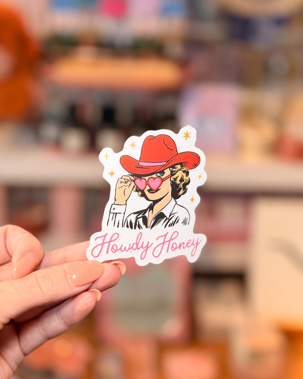 Howdy Honey Cowgirl Die Cut Sticker