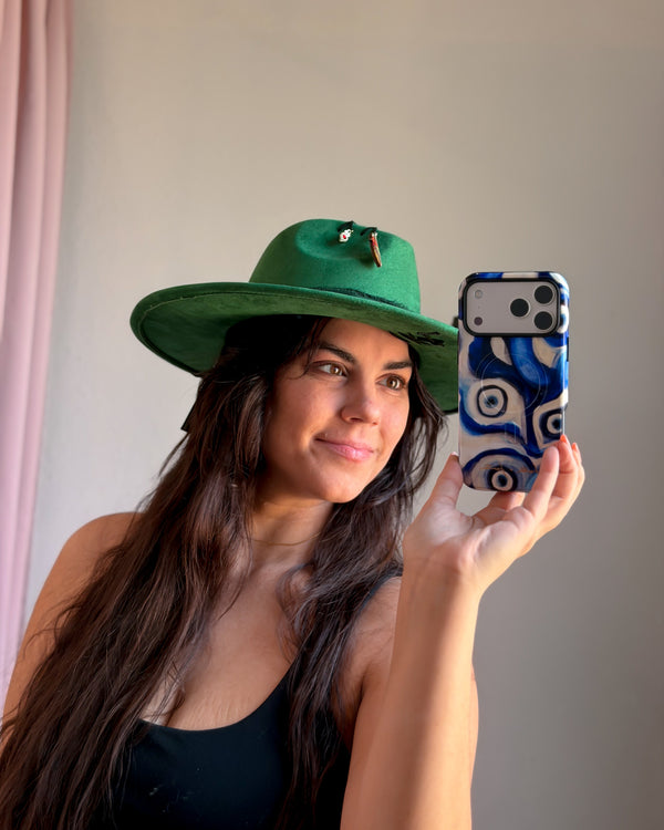 Green Butterfly Flatbrim Hat