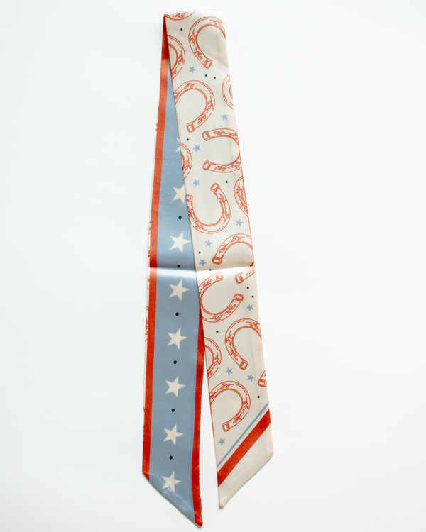 Lucky Ride Horseshoes Skinny Scarf