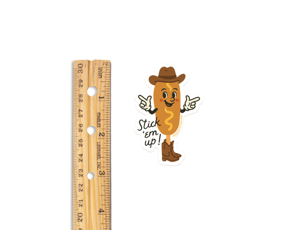 Stick Em Up Corndog Sticker