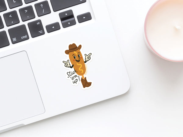 Stick Em Up Corndog Sticker