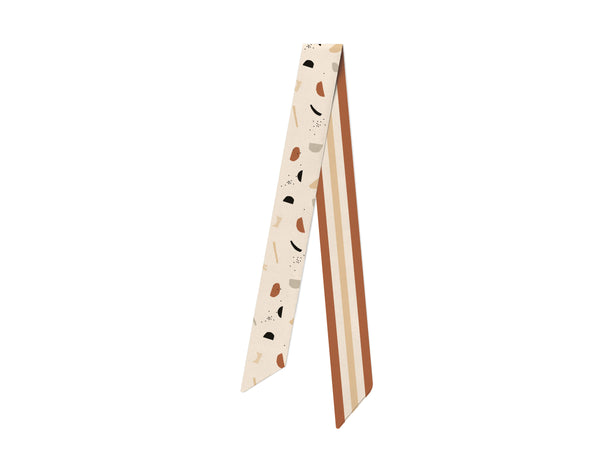 Tan Terrazzo Skinny Scarf