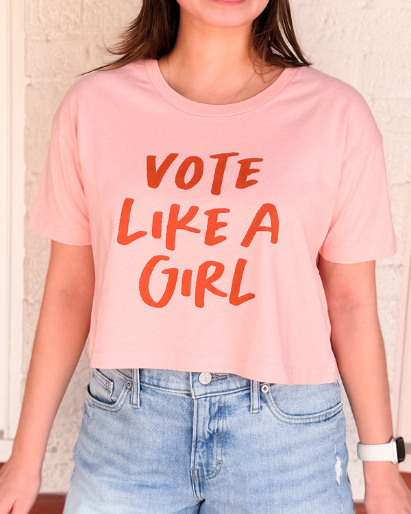 Vote Like A Girl Crop Top Tee