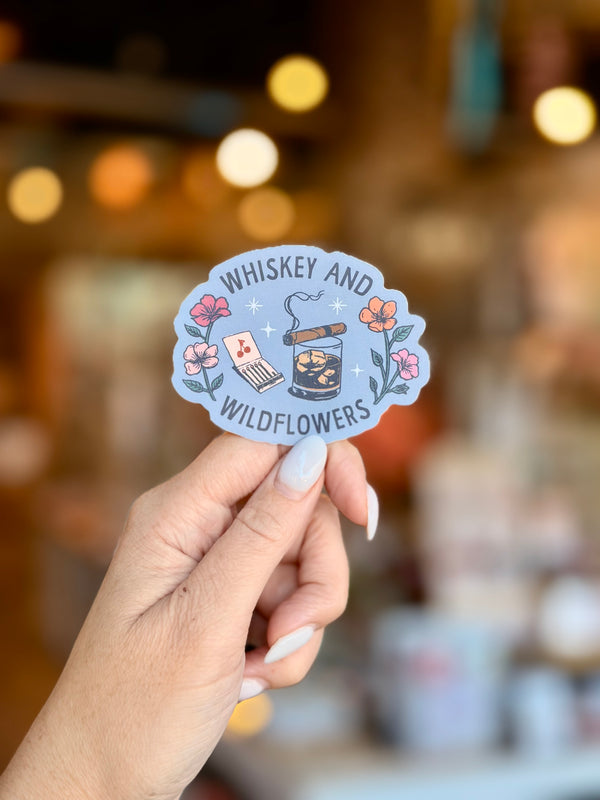 Whiskey and Wildflowers Die Cut Sticker