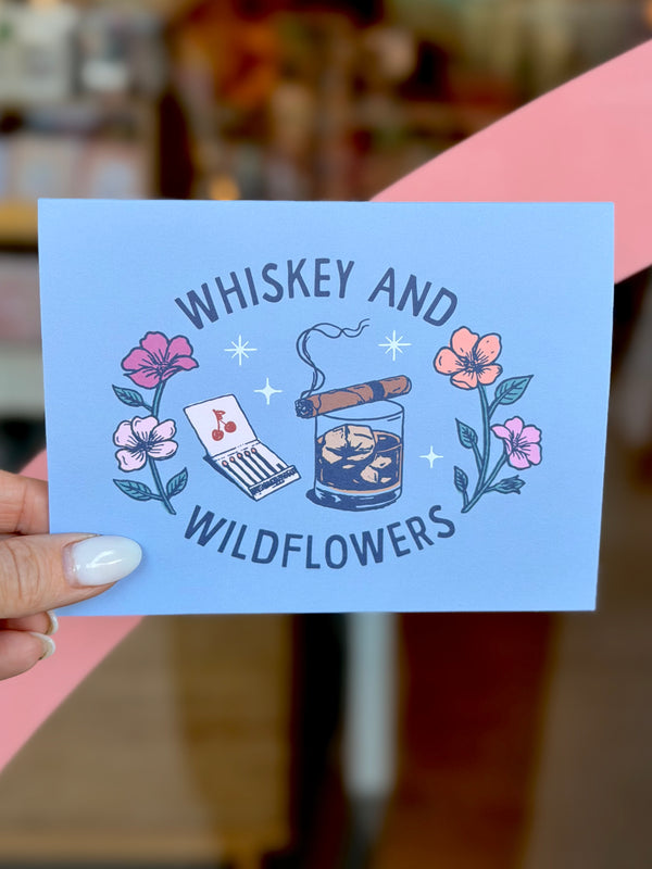 Whiskey And Wildflowers Greeting Card