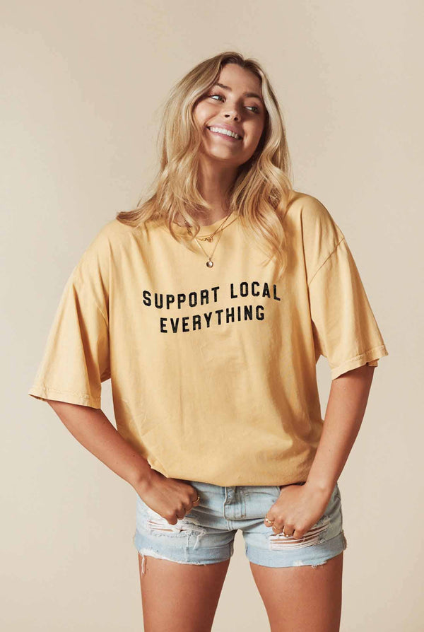 Support Your Local Everything Graphic Top - Sage