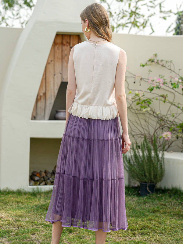 Sparkling Lavender Dream Tulle Midi Skirt