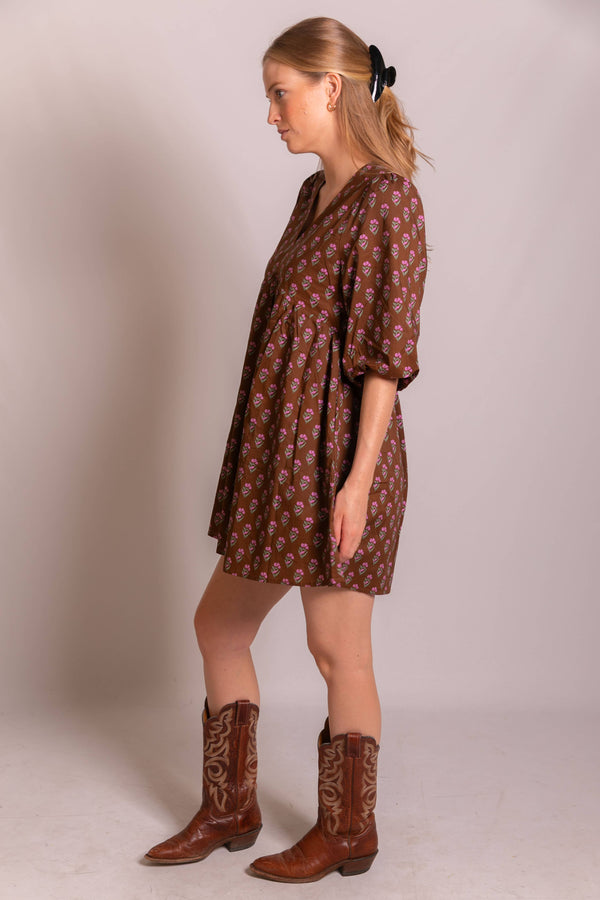 Floral Puff Sleeve Mini Dress