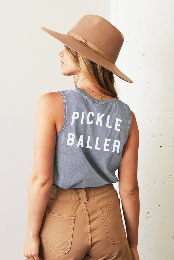 Pickle Baller Front and Back Mineral Graphic Tank Top