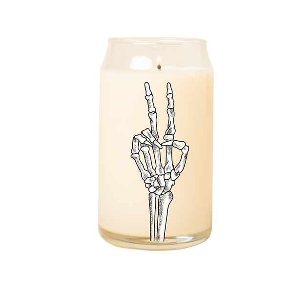 Halloween Candle - Skeleton Peace
