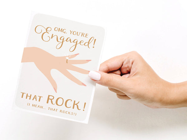 OMG, You're Engaged! Rock Greeting Card - DS
