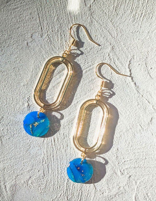 Gaia Lapis Lazuli Clay Earrings - 1