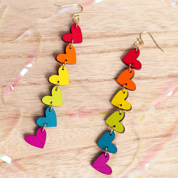 Rainbow Heart Chain Dangles - 1