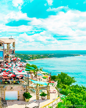 Digital Watercolor Art Print | Austin's Oasis Restaurant - 1