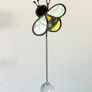 Stained Glass Bee + Crystal  - 1