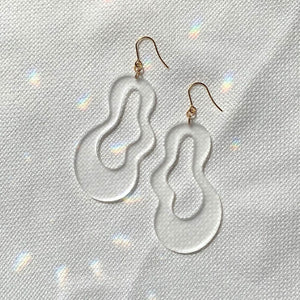 Frosted Blob Acrylic Earrings - 1