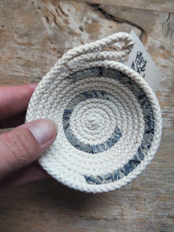 Small Cotton Rope Bowl - Grey Seas - 3