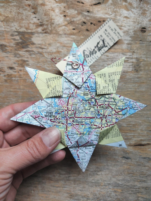 Origami Map Ornament - DFW Metro - 3