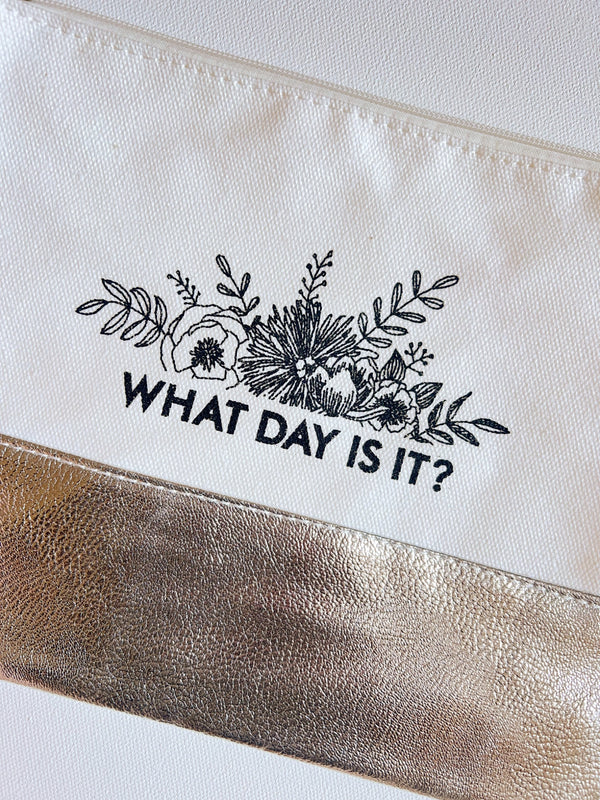 Zip up “What Day Is It?” Make-up Bag - 2