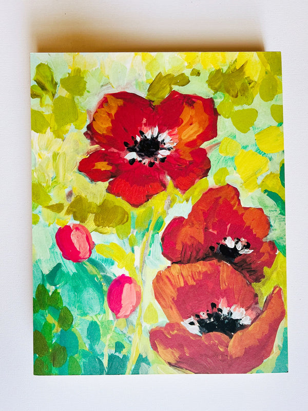 11x14 Poppy Print on cradled wood - 1