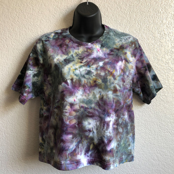 Dyed Boxy Cropped Tee - Stormy Skies - 1